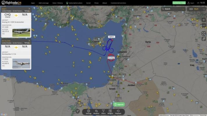 Un avion american a 'desenat' un penis pe cer, îndreptat spre o bază rusă din Siria