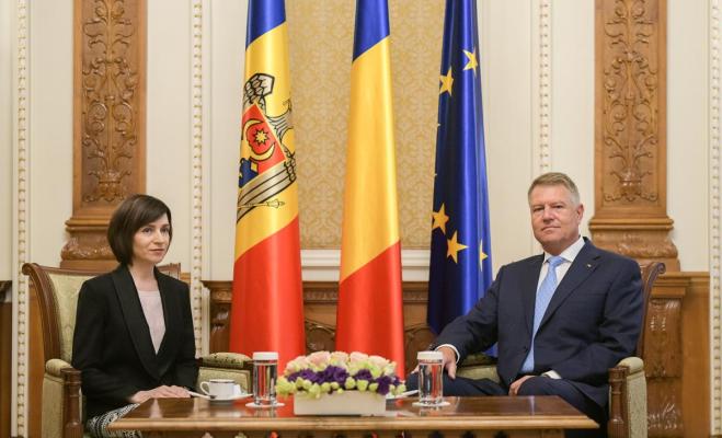 Preşedintele Republicii Moldova, Maia Sandu, primită la Palatul Cotroceni de Klaus Iohannis