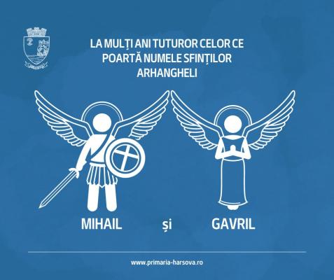 Primăria Hârșova, urări de Sfinții Mihail și Gavriil