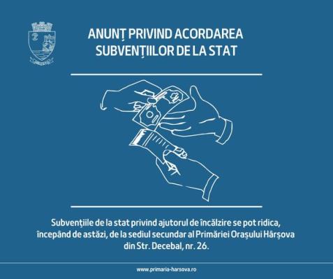 Primăria Hârșova începe acordarea subvențiilor pentru încălzire