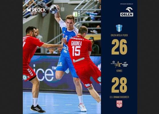 Handbal masculin: Dinamo a învins-o pe Orlen Wisla Plock în deplasare, în Liga Campionilor