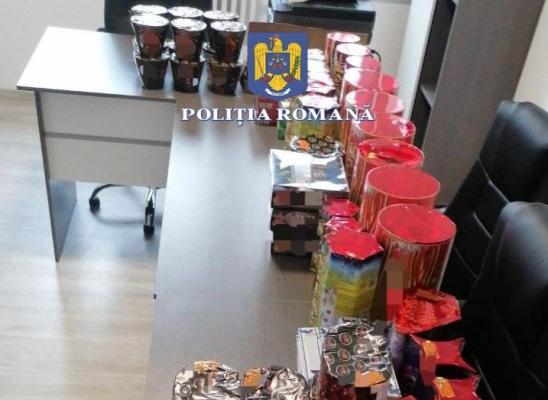 Materiale pirotehnice confiscate de polițiști, într-un hypermarket din Mangalia