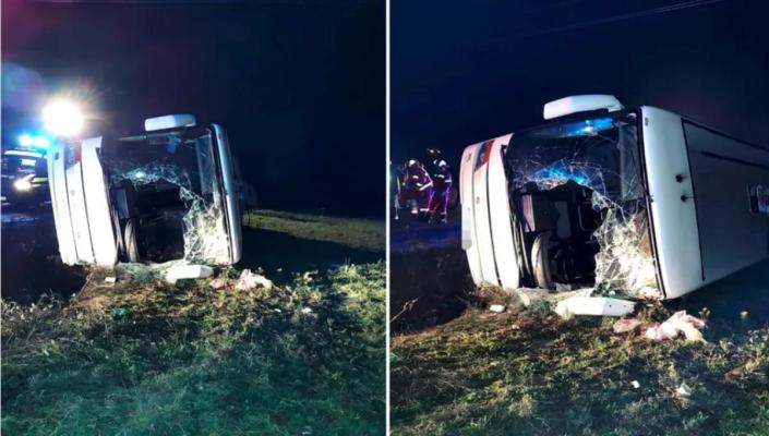 Autocar implicat într-un accident rutier cumplit: 33 de persoane la bord; a fost activat planul roșu