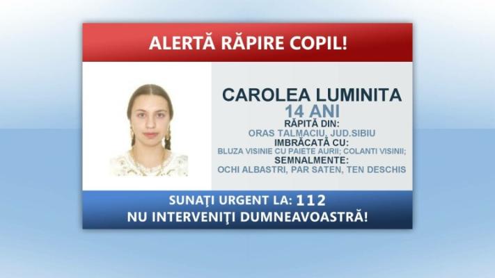 Fata de 14 ani din Tălmaciu, răpită, a fost găsită în județul Brașov