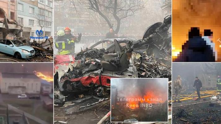 Șase oficiali din Ministerul de Interne au murit în elicopterul prăbușit în Ucraina