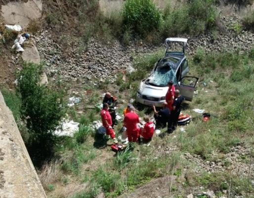 Autoturism căzut în canal, în Tariverde