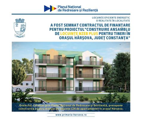 Primăria Hârșova anunță semnarea contractului de finanțare a proiectului de locuințe pentru tineri