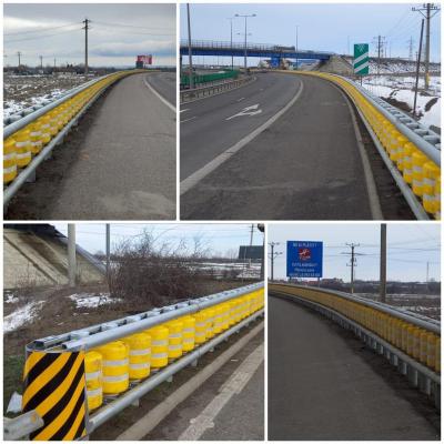 Au fost finalizate lucrările de montare a parapetului metalic pe rulouri pe A2