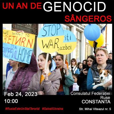 Un nou protest la Constanța față de invazia rusă în Ucraina