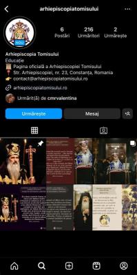 Arhiepiscopia Tomisului şi-a făcut cont de Instagram