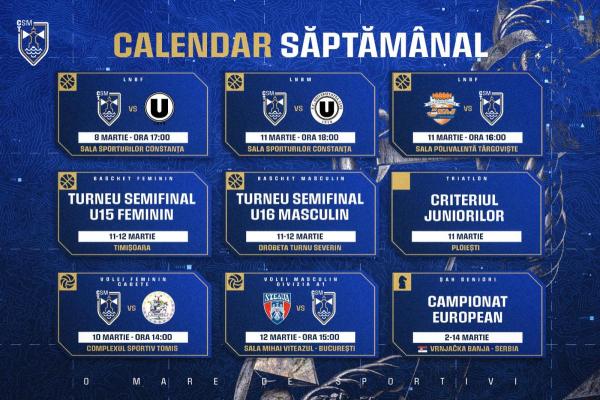 Săptămână plină pentru sportivii de la CSM Constanța 