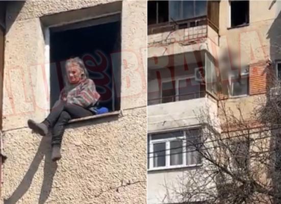 O femeie cu probleme psihice s-a aruncat de la etajul 4, în Brăila. Video