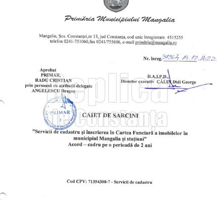 Licitație organizată de Primăria Mangalia, anulată pentru abateri grave