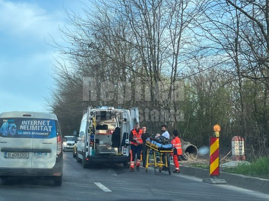 S-au răsturnat cu motocicleta, la ieșire din Agigea. Două persoane au fost rănite. Video