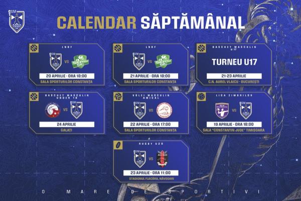 Săptămână plină pentru sportivii de la CSM Constanța
