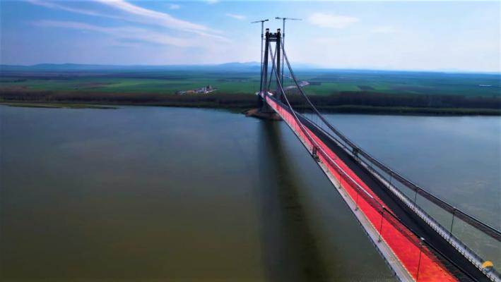 Podul de la Brăila se apropie de inaugurare, însă va fi una parțială