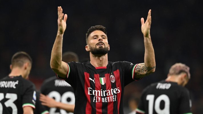 Fotbal: Olivier Giroud a reuşit un hat-trick pentru AC Milan în Serie A
