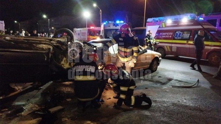 Cascadorie în Mamaia! Un șofer a sărit peste sensul giratoriu de la hotelul Nyota!