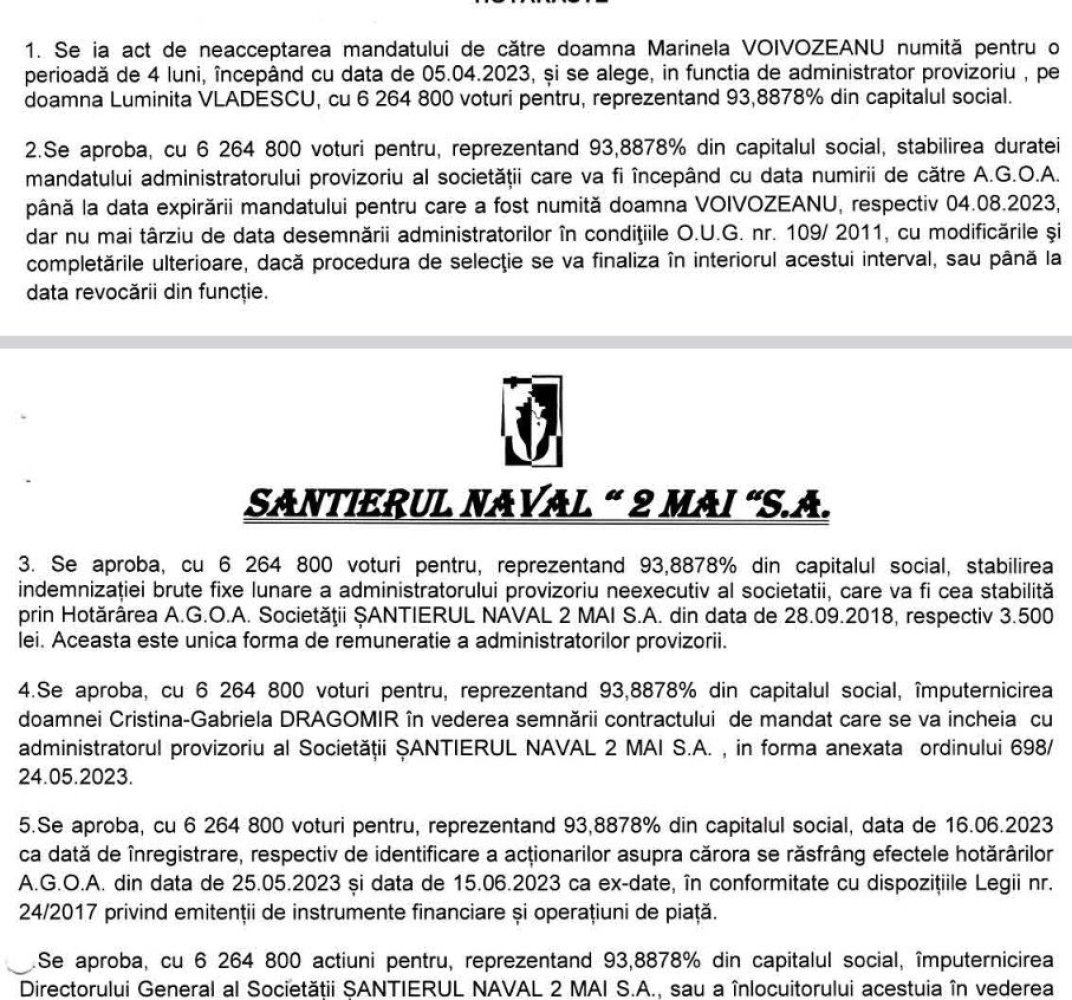Oficial! Luminita Vladescu, administrator provizoriu al santierului 2 Mai Mangalia