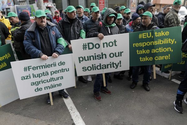 Agricultorii români participă la Bruxelles, la manifestul fermierilor