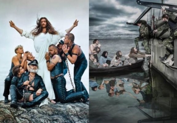 Expoziție în Parlamentul European: Imagine cu Iisus Hristos înconjurat de bărbați homosexuali