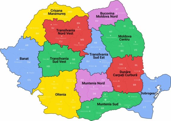 Regionalizare România. 12 „judeţe”, prag de locuitori pentru oraşe şi comune