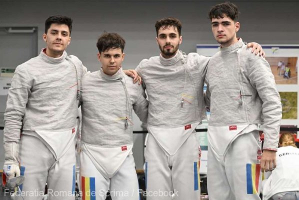 Scrimă: Echipa masculină de sabie a României, medaliată cu argint la Europenele Under-23