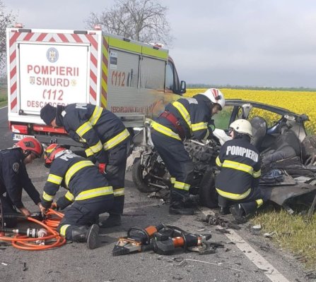 Șofer mort într-un accident la Topraisar; mașina a fost decapotată 