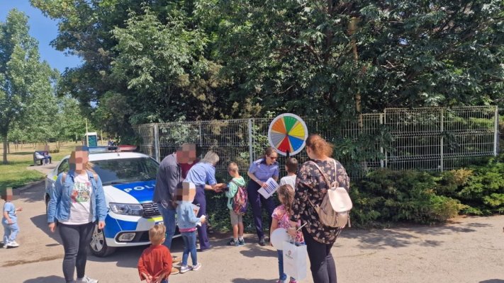 Activități preventive ale polițiștilor, în Parcul Tăbăcărie