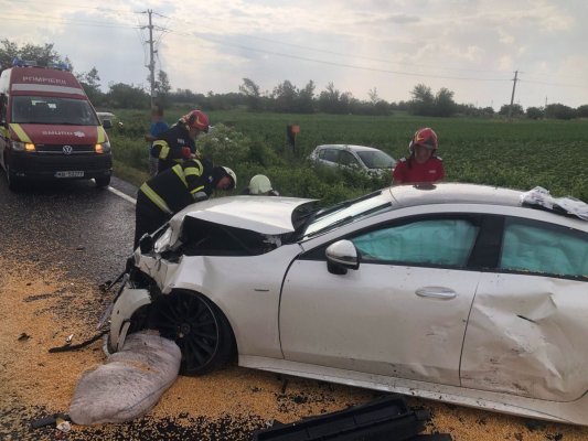 Accident rutier cu 3 victime, pe DN 2 A. O persoană a ajuns la spital