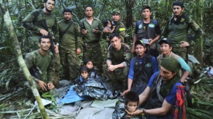 Columbia: Cei patru copii pierduţi în junglă de 40 de zile au fost găsiţi în viaţă