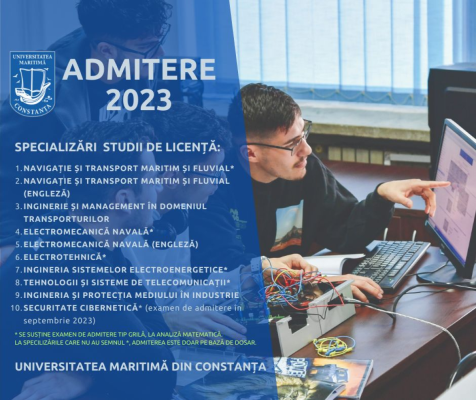 Universitatea Maritimă din Constanța începe înscrierile pentru Admiterea 2023