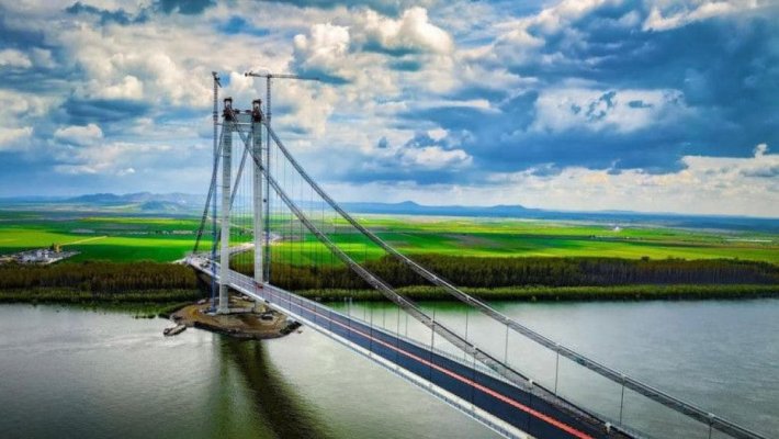 Circulația pe podul suspendat peste Dunăre de la Brăila se va deschide în mod oficial în jurul orei 15:30!