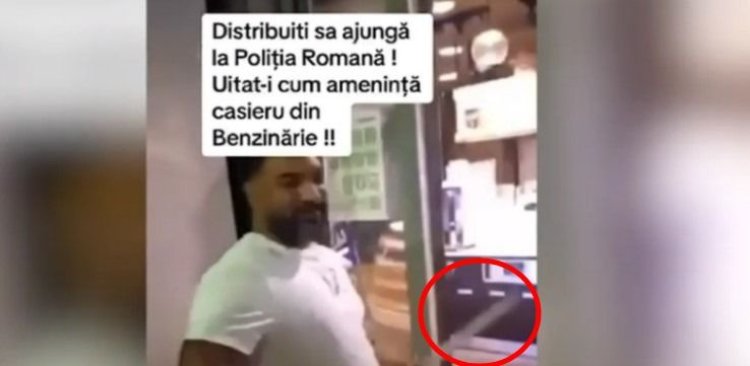Imagini penibile cu cel mai idiot interlop, după ce a atacat cu maceta angajații unui PECO. Video