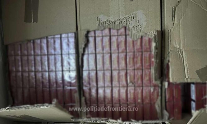 Captură impresionantă de țigări, descoperită la PTF Negru Vodă