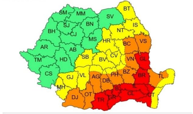 Constanța, sub cod roșu și portocaliu de caniculă și cod galben de vânt