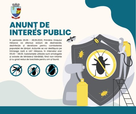 Primăria Hârșova efectuează acțiuni de dezinsecție și deratizare 