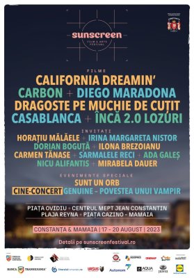 Începe SUNSCREEN Film & Arts Festival 2023! Actorii Dorian Boguță, Carmen Tănase, Ilona Brezoianu și Ada Galeș vin la Constanța