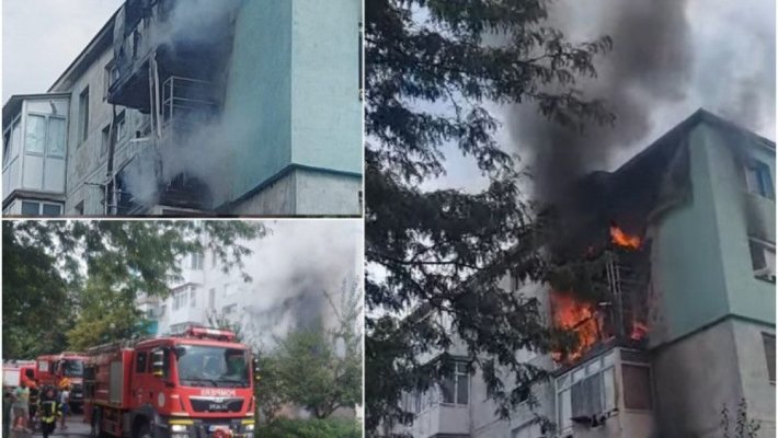 Un frigider defect a provocat un incendiu de proporții într-un bloc