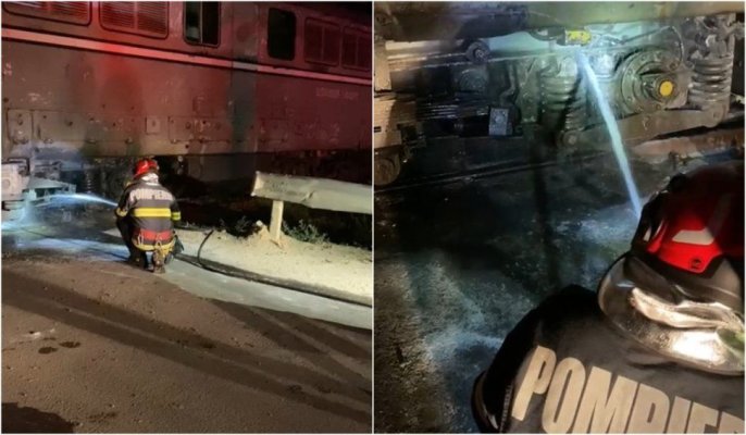 Incendiu la locomotiva unui tren personal cu 20 de călători, în mijlocul nopții