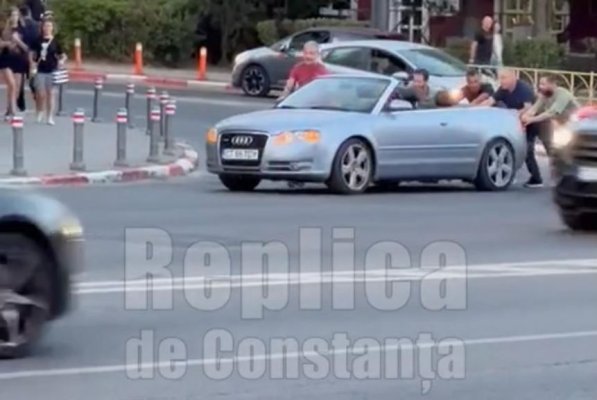 Un Audi decapotabil, scos din mijlocul drumului ca o veritabilă rablă, în Tomis 3. Video