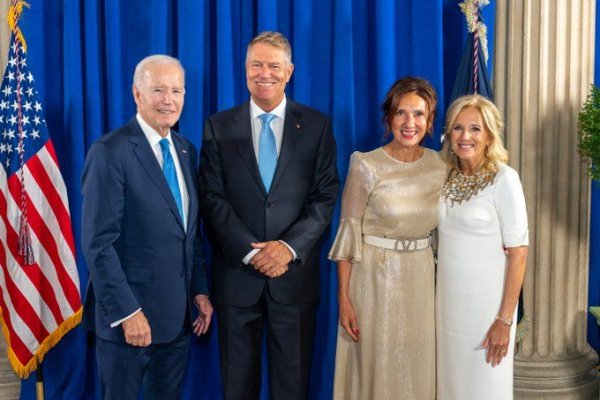 Klaus Iohannis şi soţia sa, Carmen, au participat la recepţia oferită de Joe Biden şi de Prima Doamnă