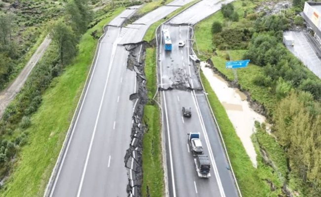 Șofer român de TIR, prins în alunecarea de teren care a surpat o autostradă în Suedia. Video