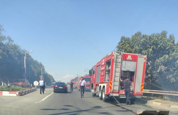 Incendiu de vegetație uscată, la Năvodari