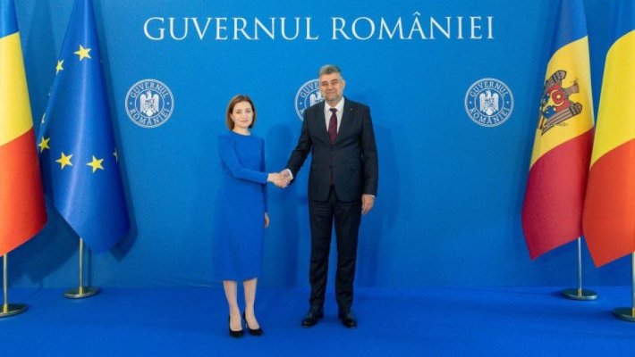 Premierul Ciolacu a primit-o pe Maia Sandu la Palatul Victoria