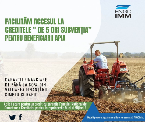 FNGCIMM lansează garanția „De cinci ori subvenția“, produs de garantare dedicat fermierilor care dețin adeverințe APIA