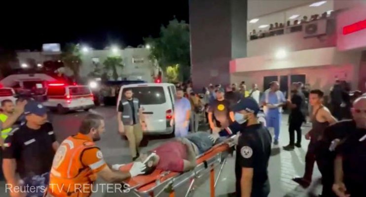 Gaza: Cel puţin 200 de morţi într-un raid israelian asupra incintei unui spital 