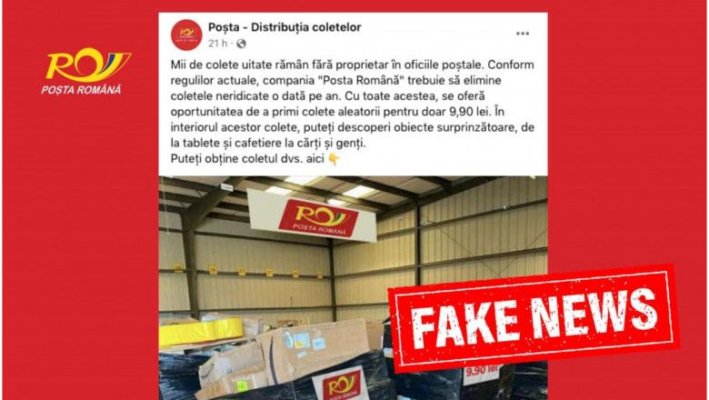 Fake news pe rețelele sociale în numele Poștei Române