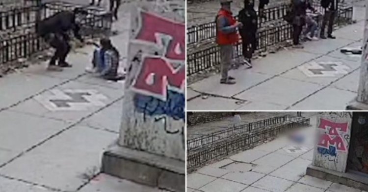 Scenă șocantă. O femeie s-a aruncat de la etajul cinci și a căzut peste un pieton