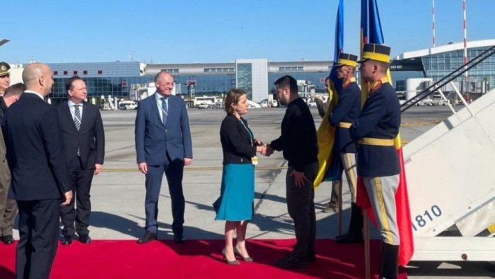 Vizita lui Volodimir Zelenski în România. Președintele Ucrainei a ajuns în țara noastră. Video